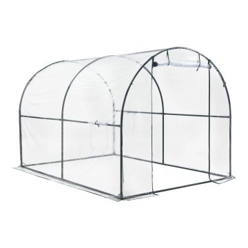 Serre de jardin tunnel Grünwald en acier et PVC 200 x 300 x 190 cm [en.casa]