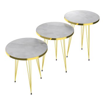 Set de 3 tables d'appoint Skibby rondes gigognes [en.casa]