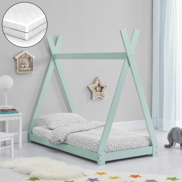 Lit Tipi pour Enfants avec Matelas Orthopédique Onejda [en.casa]