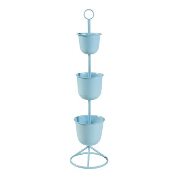 Porte-plantes Alphen 110 x 28 cm 3 cache-pots bleu clair [en.casa]