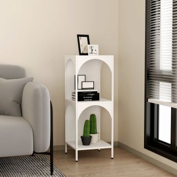 Étagère autoportante Akaa acier 93 x 35 x 35 cm blanc [en.casa]