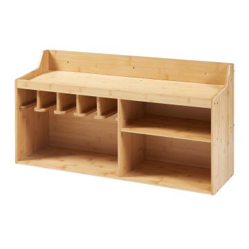 Organisateur d'outils mural Gjemnes bambou 86 x 25 x 45 cm naturel [en.casa]