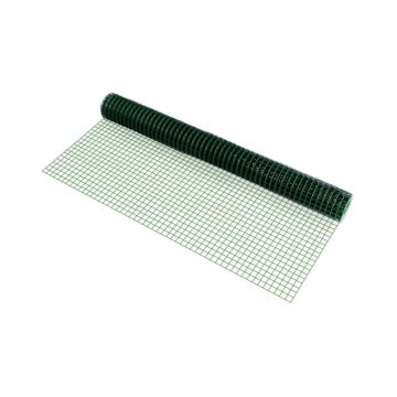 Grillage métallique treillis carré 1 x 5 m vert 1 rouleau [pro.tec]