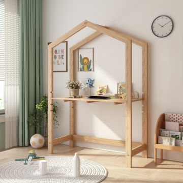 Bureau d'enfant Suså pin 160 x 110 x 50 cm naturel [en.casa]