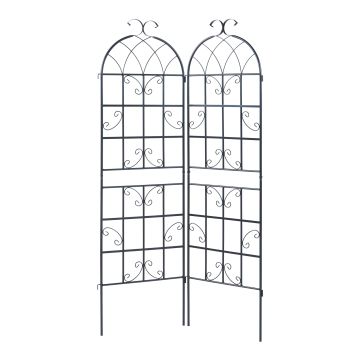 Treillis de jardin en set de 2 pièces Barrea acier 180 x 102 cm noir casa.pro