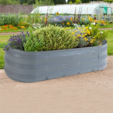 Jardinière surélevée Alfedena acier galvanisé 129 x 50 x 25 cm anthracite casa.pro