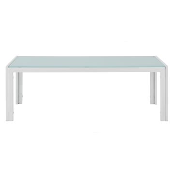 Table basse de jardin Lerum en verre 100 x 50 x 35 cm blanc [casa.pro]