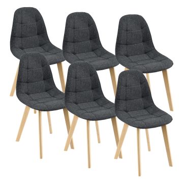 Lot de 6 Chaises de Salle à Manger Kopparberg 86 x 53 x 47 cm Noir [en.casa]