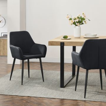 Lot de 2 chaises de salle à manger Hollola 86 x 57 x 56 cm noir [en.casa]