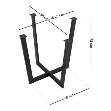 Pied de table Kaustinen acier 72 x 84 x 84 cm noir [en.casa]