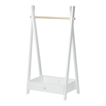 Garde-robe pour enfant Laxe avec compartiment de rangement 126 x 73 x 43 cm blanc [en.casa]