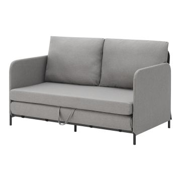 Canapé 2 places convertible Soini 78 x 125 x 67 cm gris clair [en.casa]