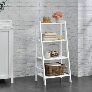 Étagère de Rangement Himare Escalier 90 x 43 x 32 cm Blanc [en.casa]