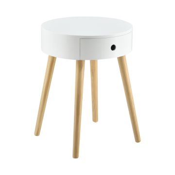 Table de Chevet Aurich Blanc 50 x 38 x 38 cm [en.casa]