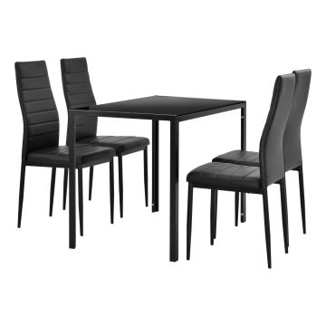 Table à manger avec 4 chaises Bergen Couleurs différentes [en.casa] 