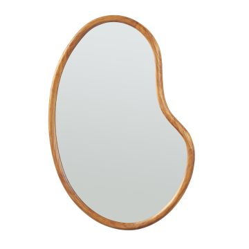 Miroir mural Jokioinen bois de paulownia MDF 75 x 55 cm effet chêne [en.casa]