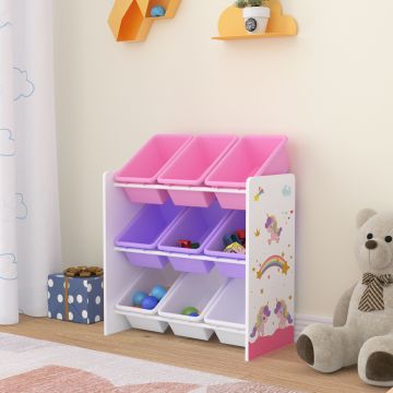 Étagère de rangement Muxía pour enfant avec 9 bacs ouverts [en.casa]