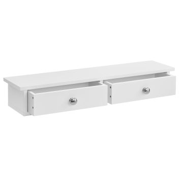 Étagère Murale Geeste MDF Laqué 10 x 60 x 15 cm Blanc [en.casa]