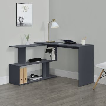 Bureau Gigogne Arendal 77 x 120 x 50 cm Gris Foncé [en.casa]