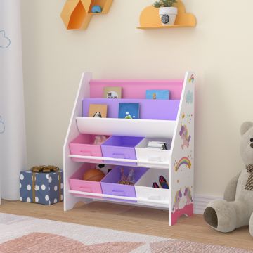 Étagère de rangement Ponteceso pour enfant avec 6 bacs ouverts [en.casa]