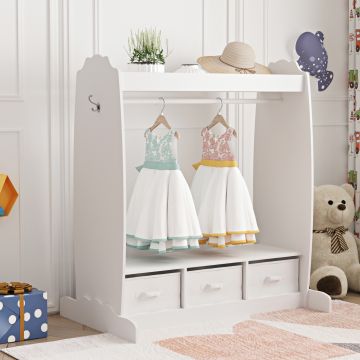 Penderie pour enfants Moskenes 107 x 95 x 61 cm blanc [en.casa]