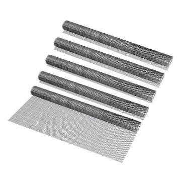 Grillage métallique en acier galvanisé 100 cm x 5 m gris argenté 5 rouleaux [pro.tec]