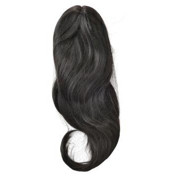 [in.tec] Perruque Noir Perruque de crinière art cheveux pour femmes long lisse 61cm