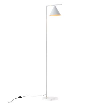 Lampadaire Leicester à abat-jour conique E27 hauteur 160 cm blanc [lux.pro]