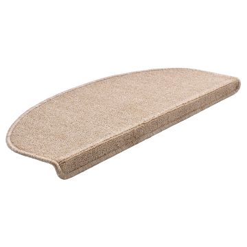 Lot de 15 marchettes d'escalier semi-circulaires antidérpantes 65 x 24 cm avec bord beige [en.casa]