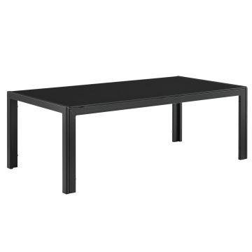 Table basse de jardin Lerum en verre 100 x 50 x 35 cm noir [casa.pro]