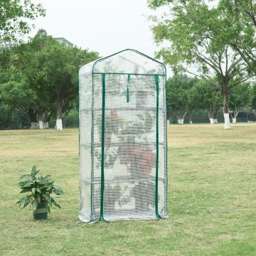 Serre de jardin Chaam à 4 niveaux 158 x 69 x 49 cm blanc [en.casa]