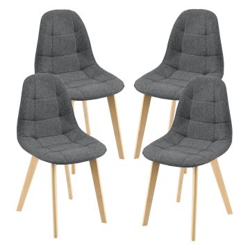 Lot de 4 Chaises de Salle à Manger Kopparberg 86 x 53 x 47 cm Gris Foncé [en.casa]