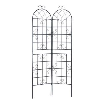 Treillis de jardin en set de 2 pièces Barrea acier 220 x 102 cm noir casa.pro