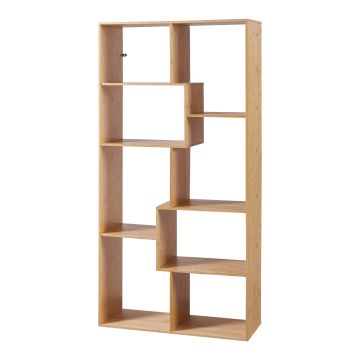 Bibliothèque Hå avec 8 compartiments de rangement bambou 160 x 80 x 30 cm naturel [en.casa]