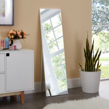 Miroir sur pied Barletta psyché inclinable 150 x 35 cm blanc [en.casa]