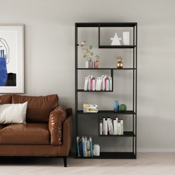 Étagère autoportante Vehmaa acier 188 x 85 x 35 cm noir [en.casa]