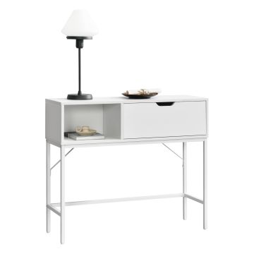 Table console Tranemo 92 x 30 x 80 cm Blanc [en.casa]