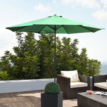 Parasol de Jardin Budapest Résistant Imperméable 300 x 230 cm Vert [casa.pro]