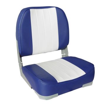 2x Sièges Pilot Chaise de Bateau Assise Pilot Similicuir Bleu et Blanc 490 x 400 x 390 mm