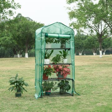 Serre de jardin Chaam à 4 niveaux 158 x 69 x 49 cm vert [en.casa]