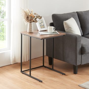 Set de 3 tables d'appoint Augustenborg gigognes noir effet noyer [en.casa]