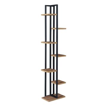 Support de plantes Somero à 6 niveaux 150 x 34 x 21 cm effet noyer / noir [en.casa]