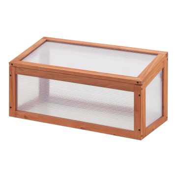 Châssis de jardin Laarbeek toiture relevable en appentis en polycarbonate et pin 60 x 30 x 23-30 cm [casa.pro]