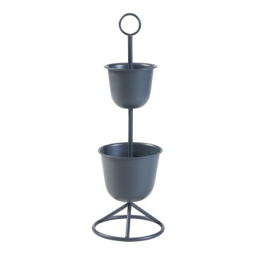 Porte-plantes Alphen 77 x 26 cm 2 cache-pots noir [en.casa]