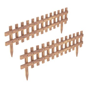 Set de 2 bordures de jardin Züschen en bois 117 x 40 cm [en.casa]