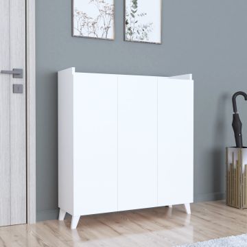 Armoire basse Sirdal avec 3 portes 104 x 90 x 30 cm blanc [en.casa]