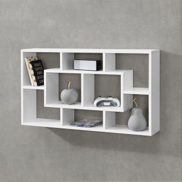 Meuble Mural Saputit 85 x 16 x 48 cm Blanc Mat [en.casa]