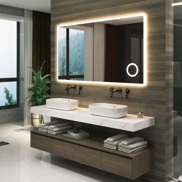 Miroir LED Racale pour salle de bain 70 x 100 cm blanc pro.tec