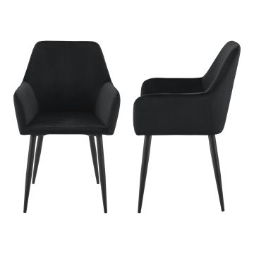 Lot de 2 chaises de salle à manger Hollola 86 x 57 x 56 cm noir [en.casa]