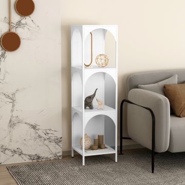 Étagère autoportante Akaa acier 133 x 35 x 35 cm blanc [en.casa]